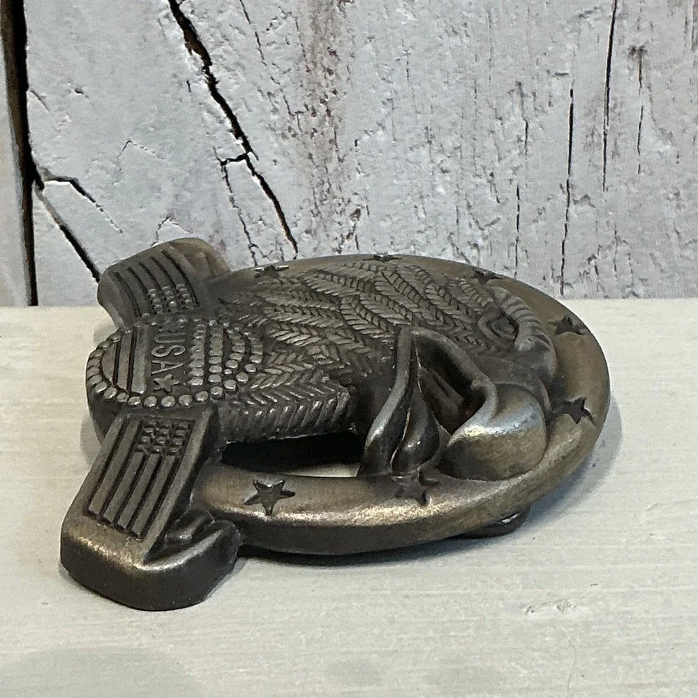 Vintage USA Eagle Belt‎ Buckle Patriotic American Flag Western Style
